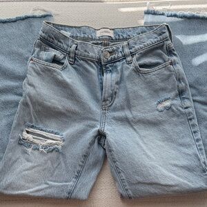 PacSun Light Blue Distressed Women's Straight Leg Jeans